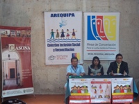 Conferencia de prensa por Campaña de Registro de Victimas de Violencia Armada en Arequipa